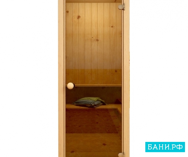 Soul Sauna 700х1870, дверь стеклянная (ст. бронза, кор. сосна), Латвия